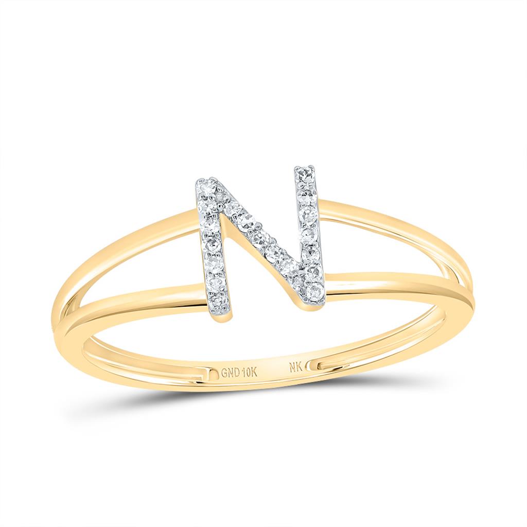 Diamond Gift Initial Ladies Ring 1/20 to 1/10 Cttw