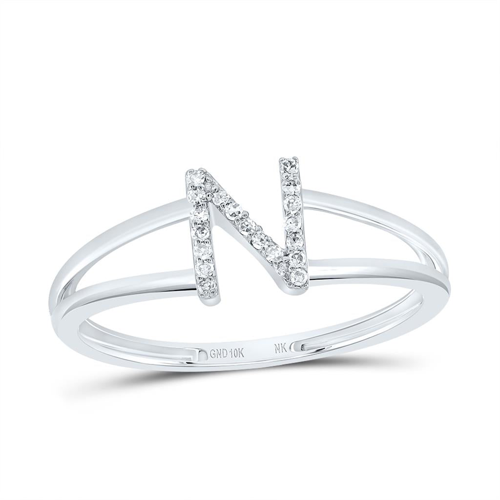 Diamond Gift Initial Ladies Ring 1/20 to 1/10 Cttw