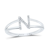 Diamond Gift Initial Ladies Ring 1/20 to 1/10 Cttw