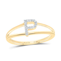 Diamond Gift Initial Ladies Ring 1/20 to 1/10 Cttw
