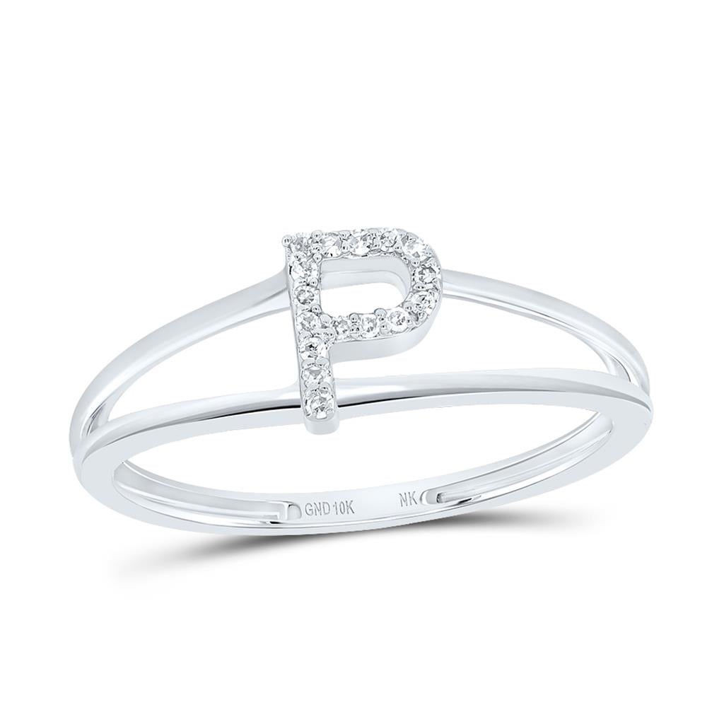Diamond Gift Initial Ladies Ring 1/20 to 1/10 Cttw