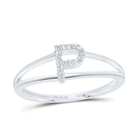 Diamond Gift Initial Ladies Ring 1/20 to 1/10 Cttw