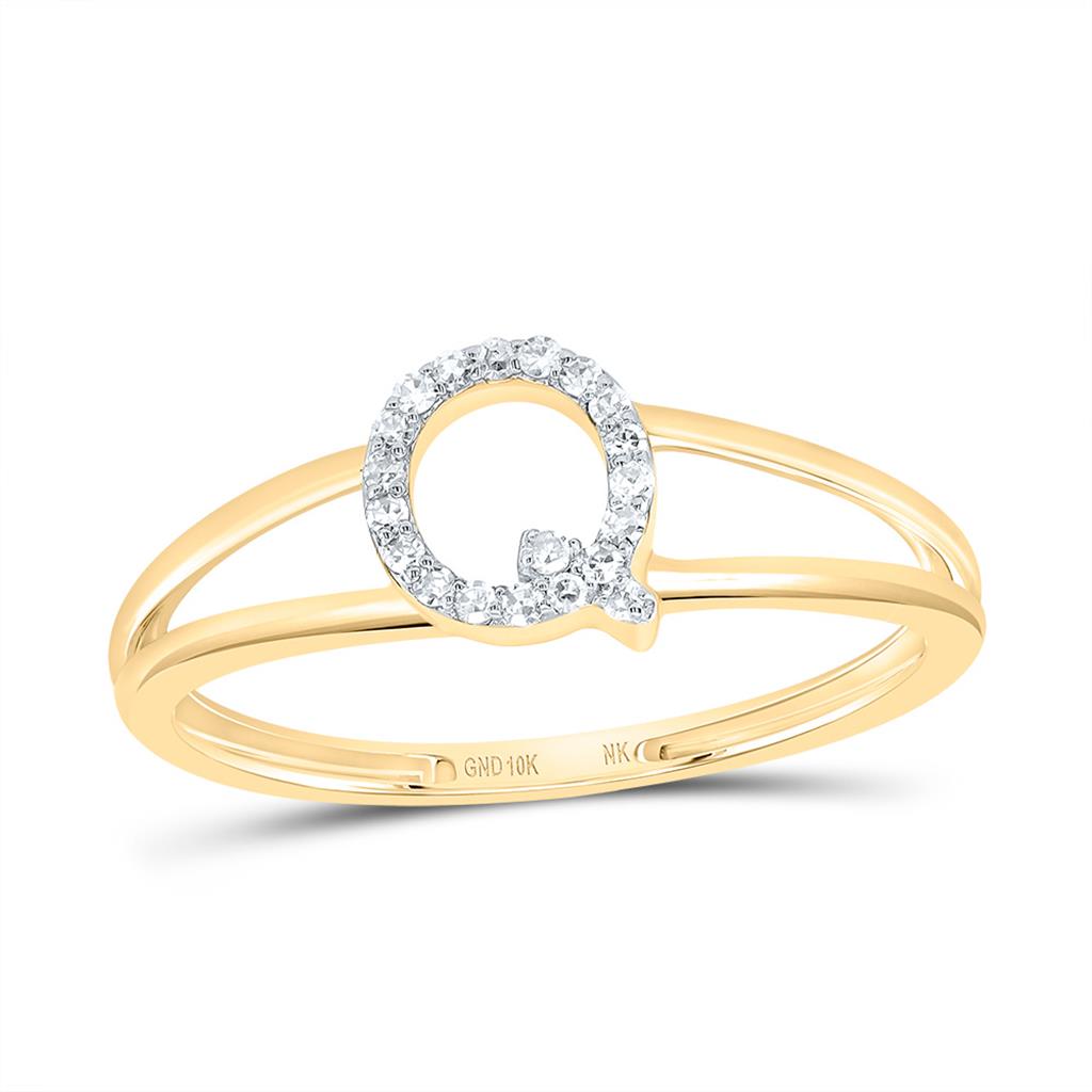 Diamond Gift Initial Ladies Ring 1/20 to 1/10 Cttw