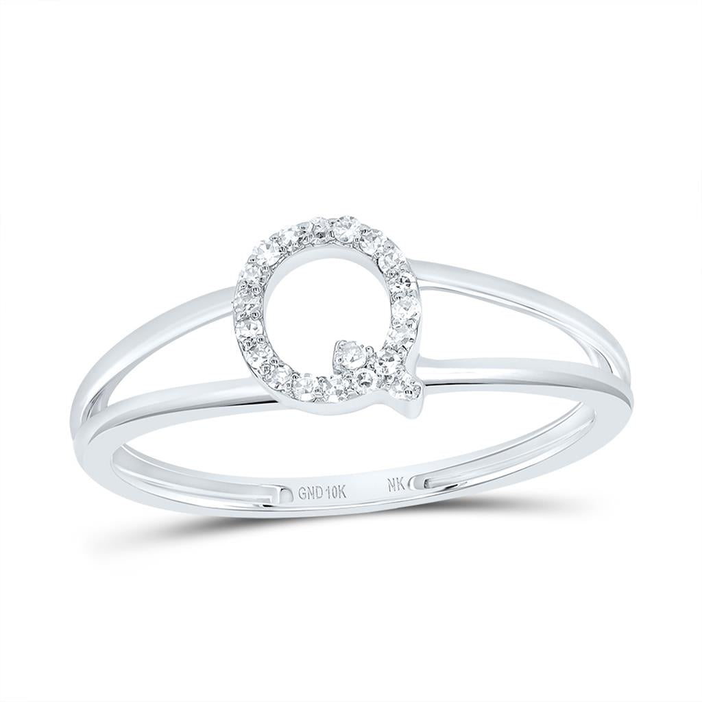 Diamond Gift Initial Ladies Ring 1/20 to 1/10 Cttw