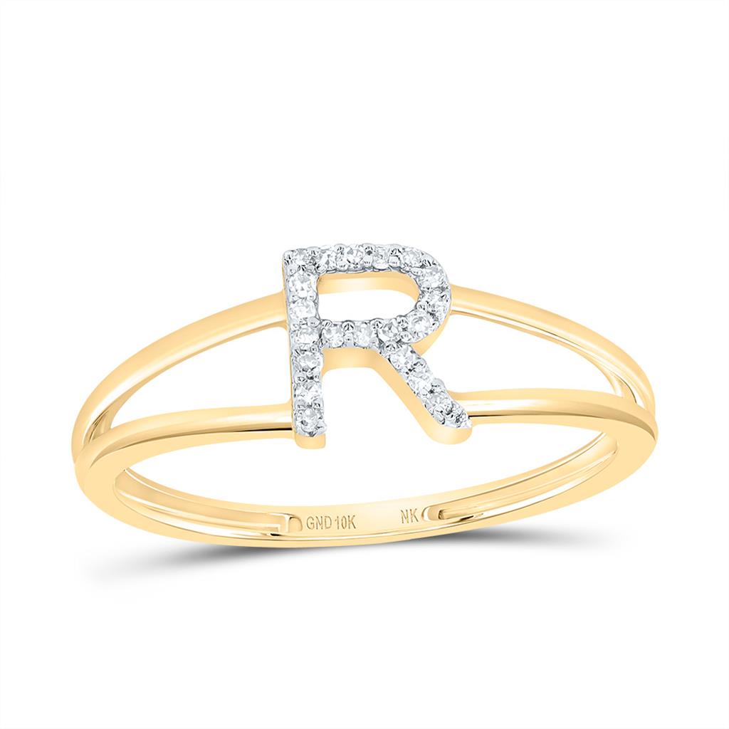 Diamond Gift Initial Ladies Ring 1/20 to 1/10 Cttw