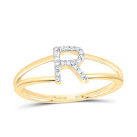 Diamond Gift Initial Ladies Ring 1/20 to 1/10 Cttw