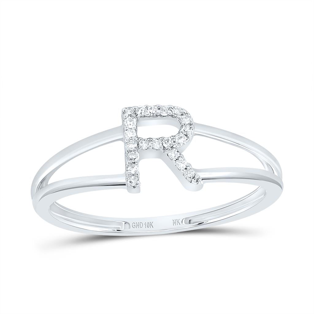 Diamond Gift Initial Ladies Ring 1/20 to 1/10 Cttw