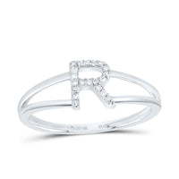 Diamond Gift Initial Ladies Ring 1/20 to 1/10 Cttw