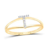 Diamond Gift Initial Ladies Ring 1/20 to 1/10 Cttw