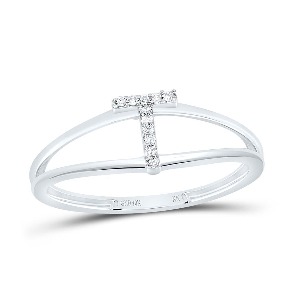 Diamond Gift Initial Ladies Ring 1/20 to 1/10 Cttw