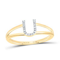 Diamond Gift Initial Ladies Ring 1/20 to 1/10 Cttw
