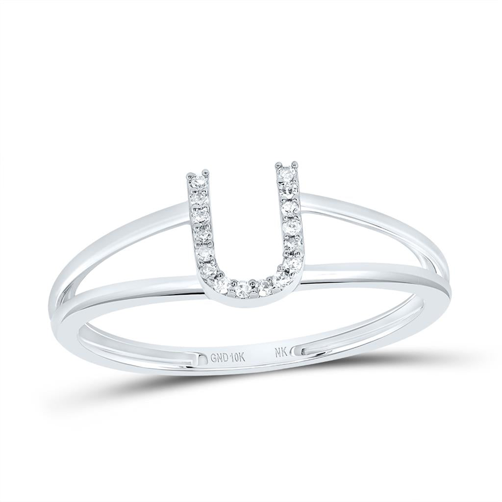 Diamond Gift Initial Ladies Ring 1/20 to 1/10 Cttw