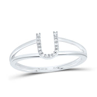 Diamond Gift Initial Ladies Ring 1/20 to 1/10 Cttw