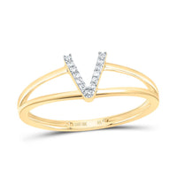 Diamond Gift Initial Ladies Ring 1/20 to 1/10 Cttw
