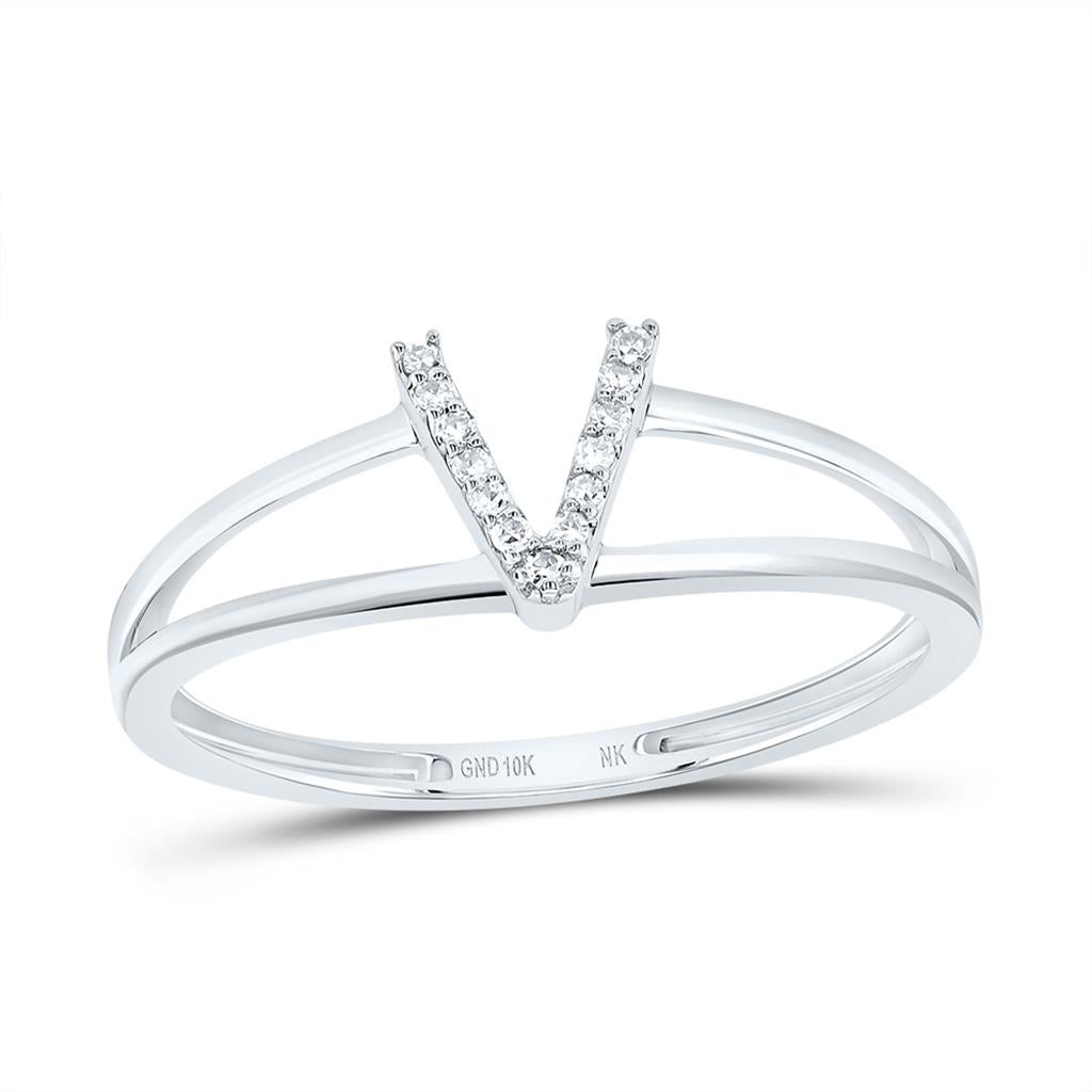Diamond Gift Initial Ladies Ring 1/20 to 1/10 Cttw