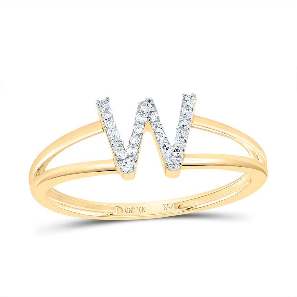 Diamond Gift Initial Ladies Ring 1/20 to 1/10 Cttw