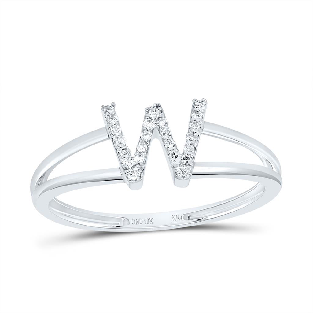Diamond Gift Initial Ladies Ring 1/20 to 1/10 Cttw