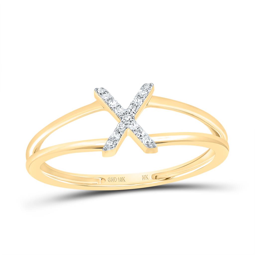 Diamond Gift Initial Ladies Ring 1/20 to 1/10 Cttw