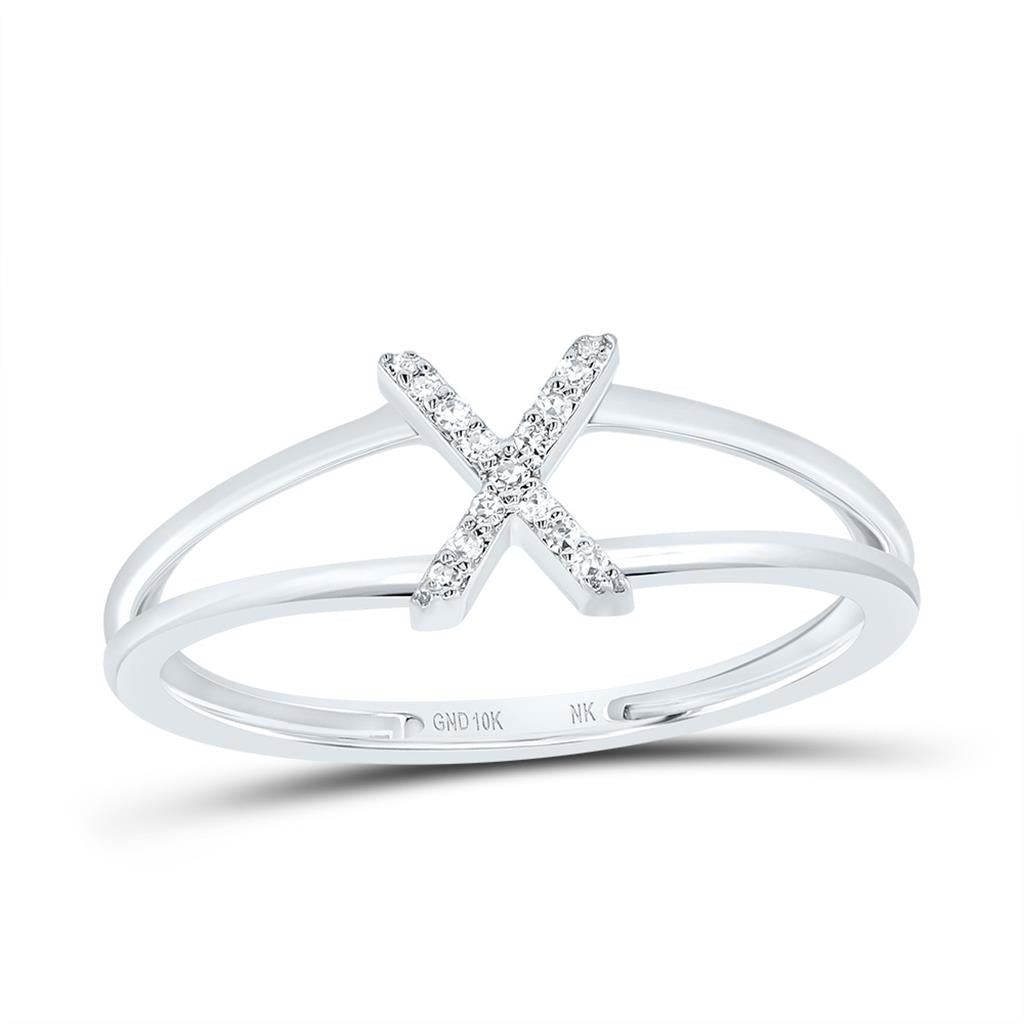 Diamond Gift Initial Ladies Ring 1/20 to 1/10 Cttw