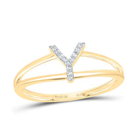 Diamond Gift Initial Ladies Ring 1/20 to 1/10 Cttw