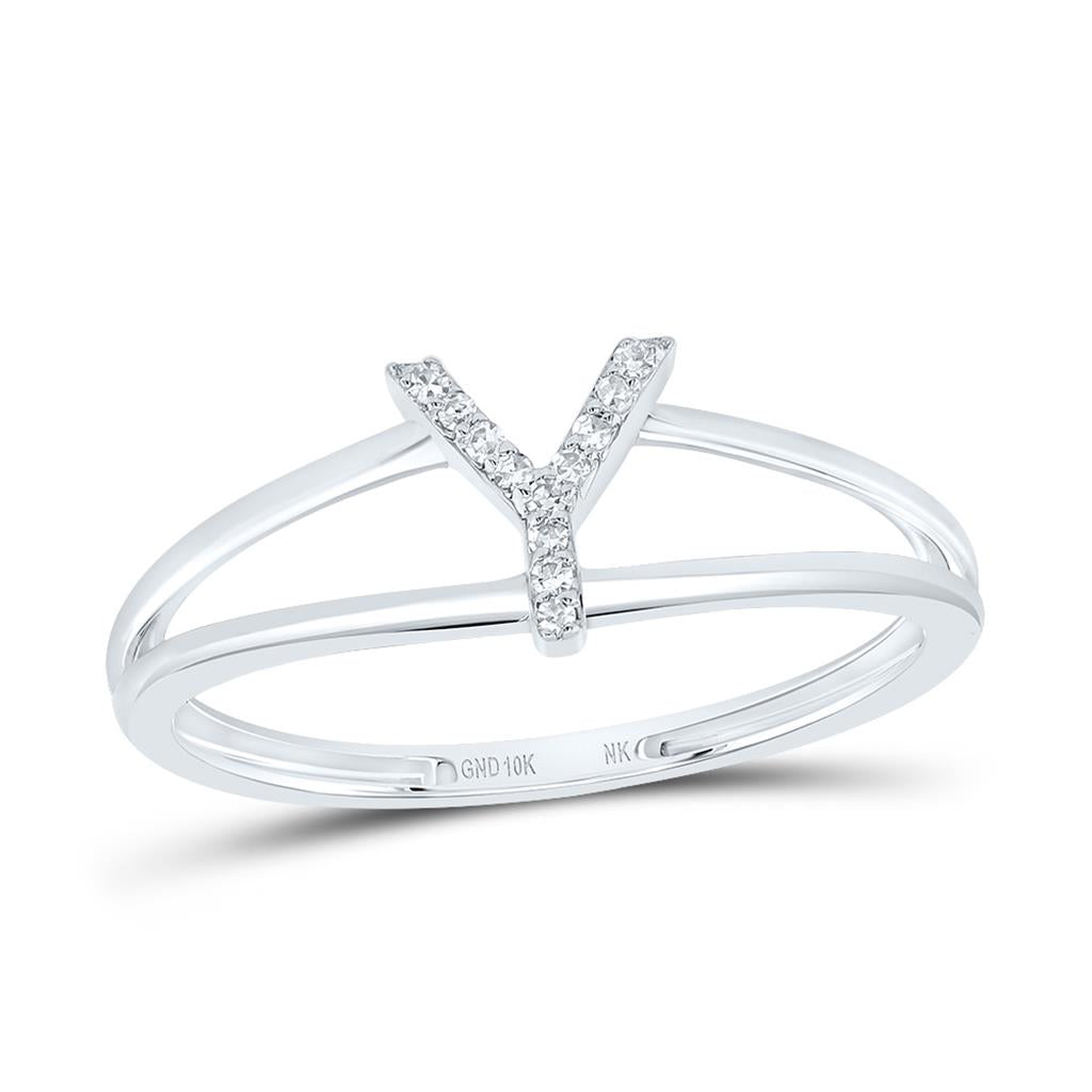 Diamond Gift Initial Ladies Ring 1/20 to 1/10 Cttw