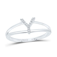 Diamond Gift Initial Ladies Ring 1/20 to 1/10 Cttw