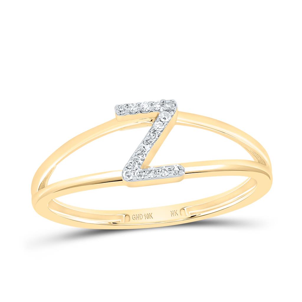Diamond Gift Initial Ladies Ring 1/20 to 1/10 Cttw