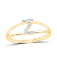 Diamond Gift Initial Ladies Ring 1/20 to 1/10 Cttw