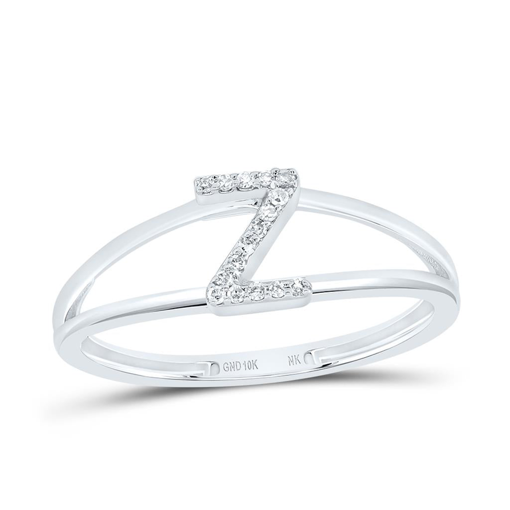 Diamond Gift Initial Ladies Ring 1/20 to 1/10 Cttw