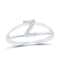 Diamond Gift Initial Ladies Ring 1/20 to 1/10 Cttw