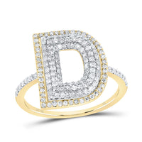 10K Yellow Gold Diamond Fashion Initial Ladies Ring 3/8 to 7/8 Cttw