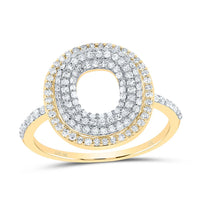 10K Yellow Gold Diamond Fashion Initial Ladies Ring 3/8 to 7/8 Cttw