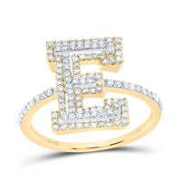 10K Yellow Gold Diamond Fashion Initial Ladies Ring 3/8 to 3/4 Cttw