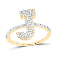 10K Yellow Gold Diamond Fashion Initial Ladies Ring 3/8 to 3/4 Cttw