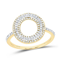 10K Yellow Gold Diamond Fashion Initial Ladies Ring 3/8 to 3/4 Cttw