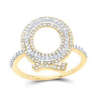 10K Yellow Gold Diamond Fashion Initial Ladies Ring 3/8 to 3/4 Cttw