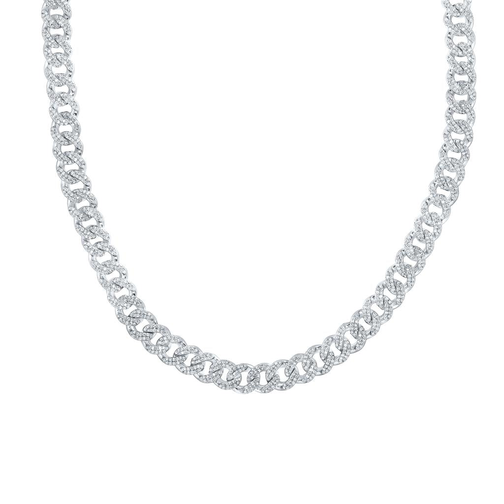 Diamond 8mm Cuban Link Chain 22-inch 7 Cttw