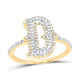 10K Yellow Gold Diamond Fashion Initial Ladies Ring 1/3 to 5/8 Cttw