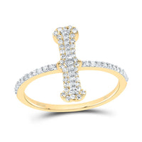 10K Yellow Gold Diamond Fashion Initial Ladies Ring 1/3 to 5/8 Cttw
