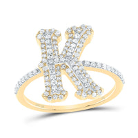 10K Yellow Gold Diamond Fashion Initial Ladies Ring 1/3 to 5/8 Cttw