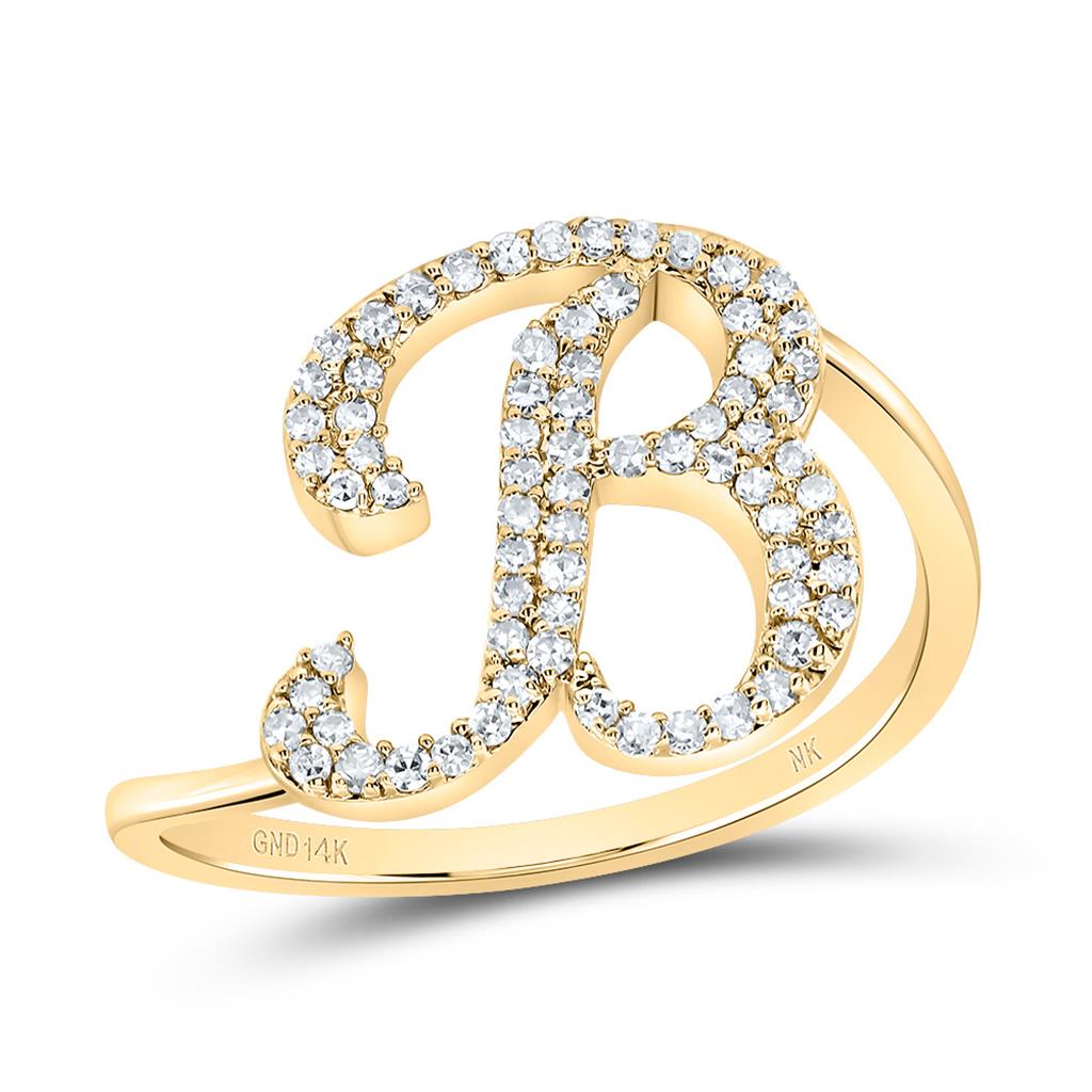 Diamond Gift Initial Ring 1/8 to 1/4 Cttw
