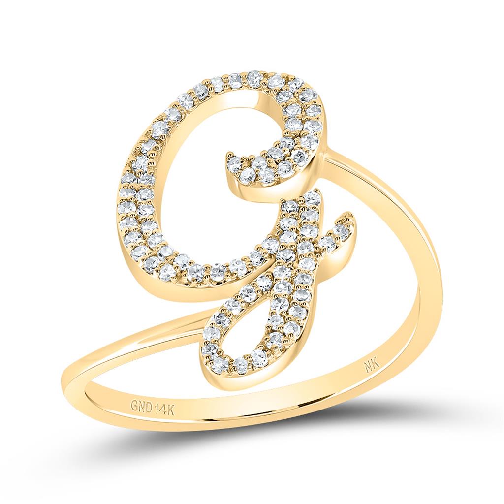 Diamond Gift Initial Ring 1/8 to 1/4 Cttw