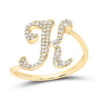 Diamond Gift Initial Ring 1/8 to 1/4 Cttw (Style 2)
