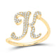Diamond Gift Initial Ring 1/8 to 1/4 Cttw (Style 2)