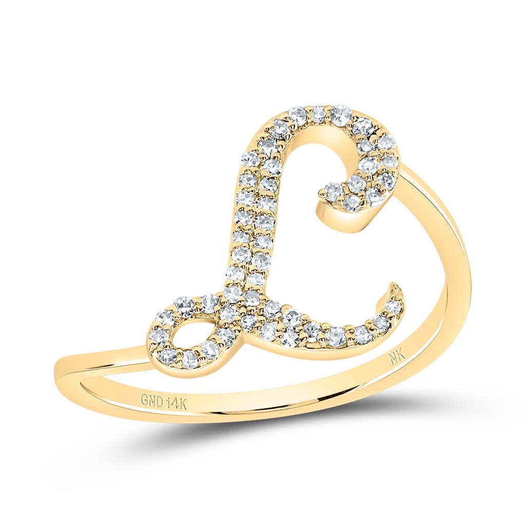 Diamond Gift Initial Ring 1/8 to 1/4 Cttw (Style 2)
