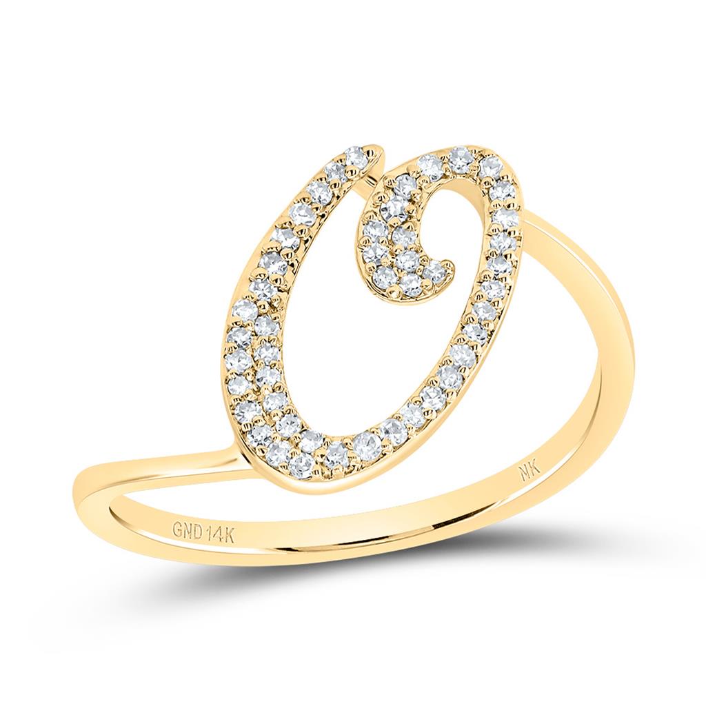 Diamond Gift Initial Ring 1/8 to 1/4 Cttw (Style 2)