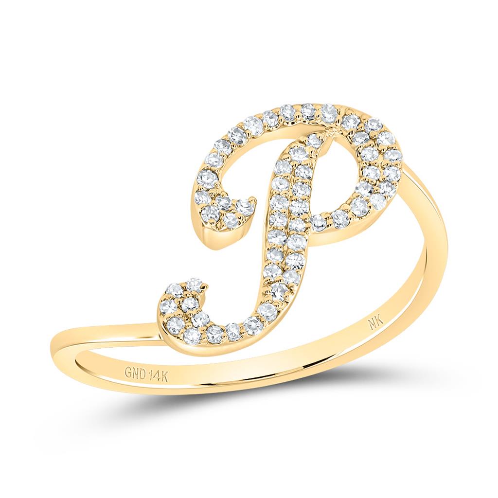 Diamond Gift Initial Ring 1/8 to 1/4 Cttw (Style 2)