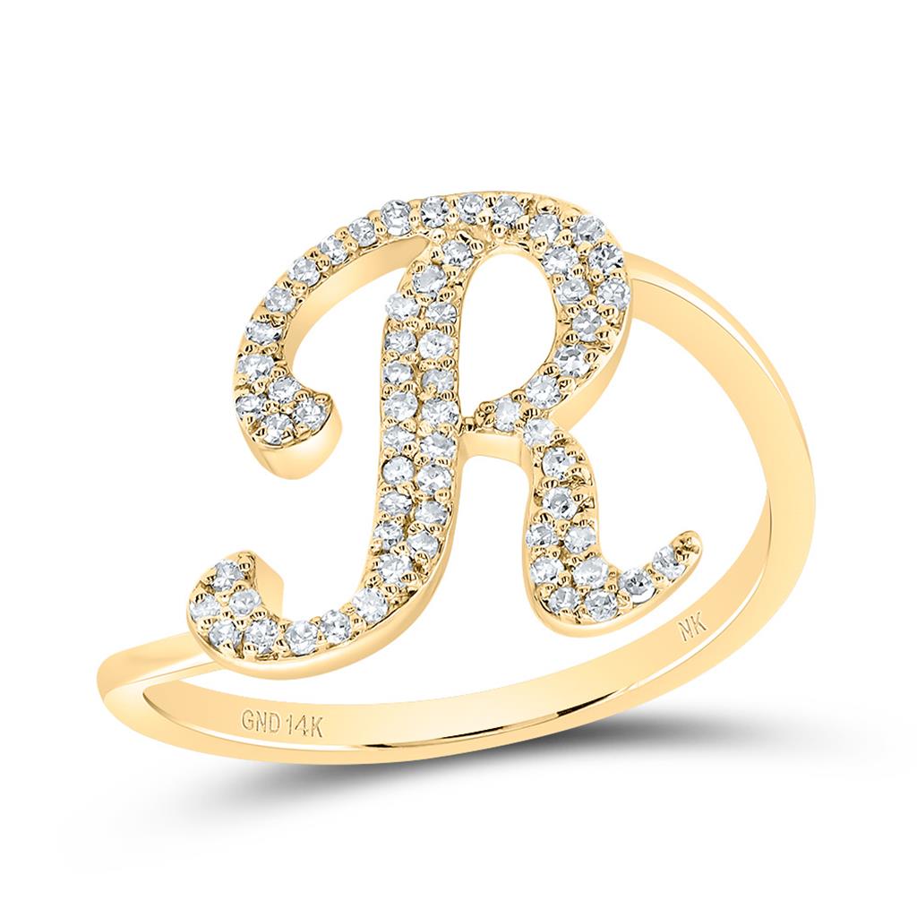Diamond Gift Initial Ring 1/8 to 1/4 Cttw (Style 2)