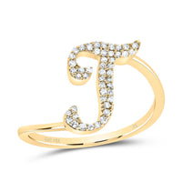 Diamond Gift Initial Ring 1/8 to 1/4 Cttw (Style 2)