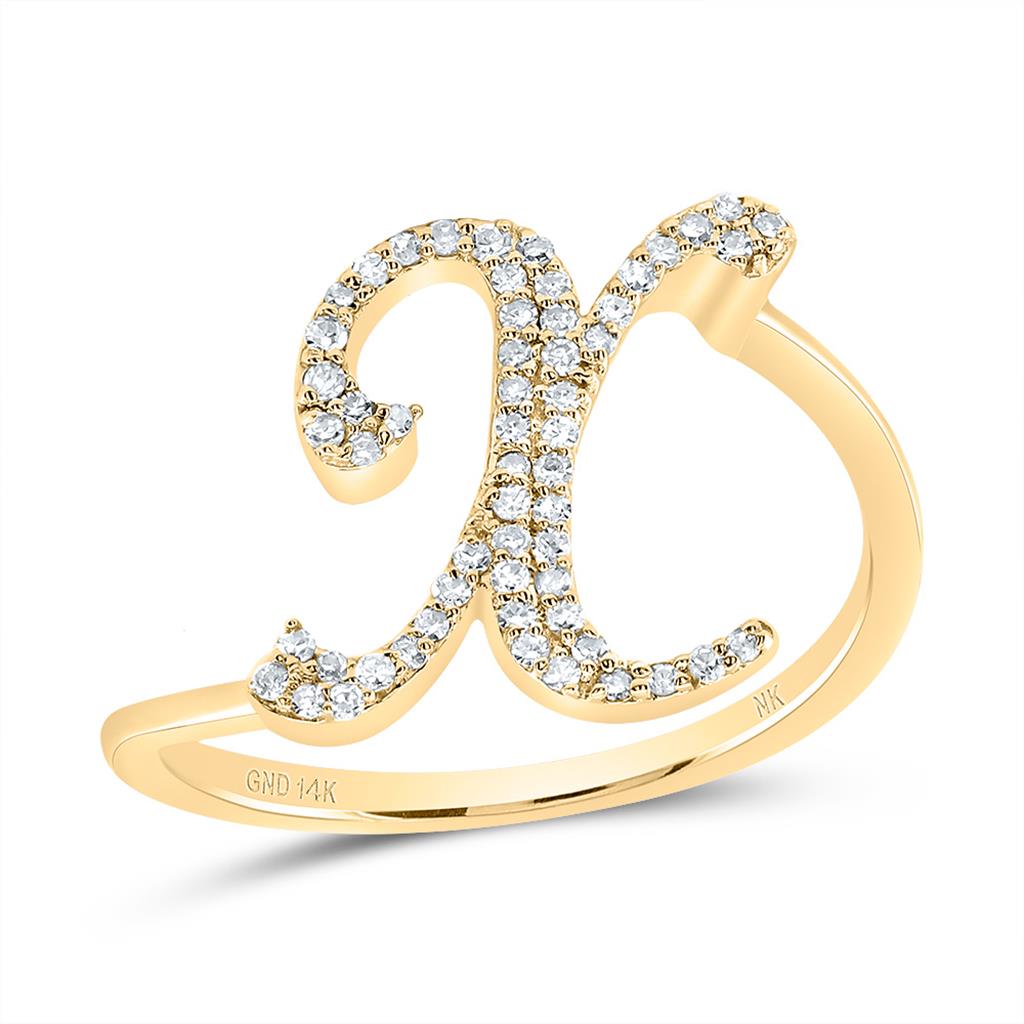 Diamond Gift Initial Ring 1/8 to 1/4 Cttw (Style 2)